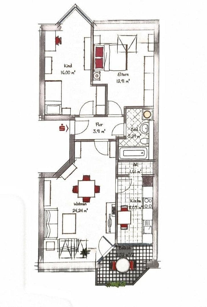 Prenájom bytu 3-izbový 75 m², Veilchenweg 3, Wildau, Brandenbursko Prenájom bytu 3-izbový 75 m², Veilchenweg 3, Wildau, Brandenbursko