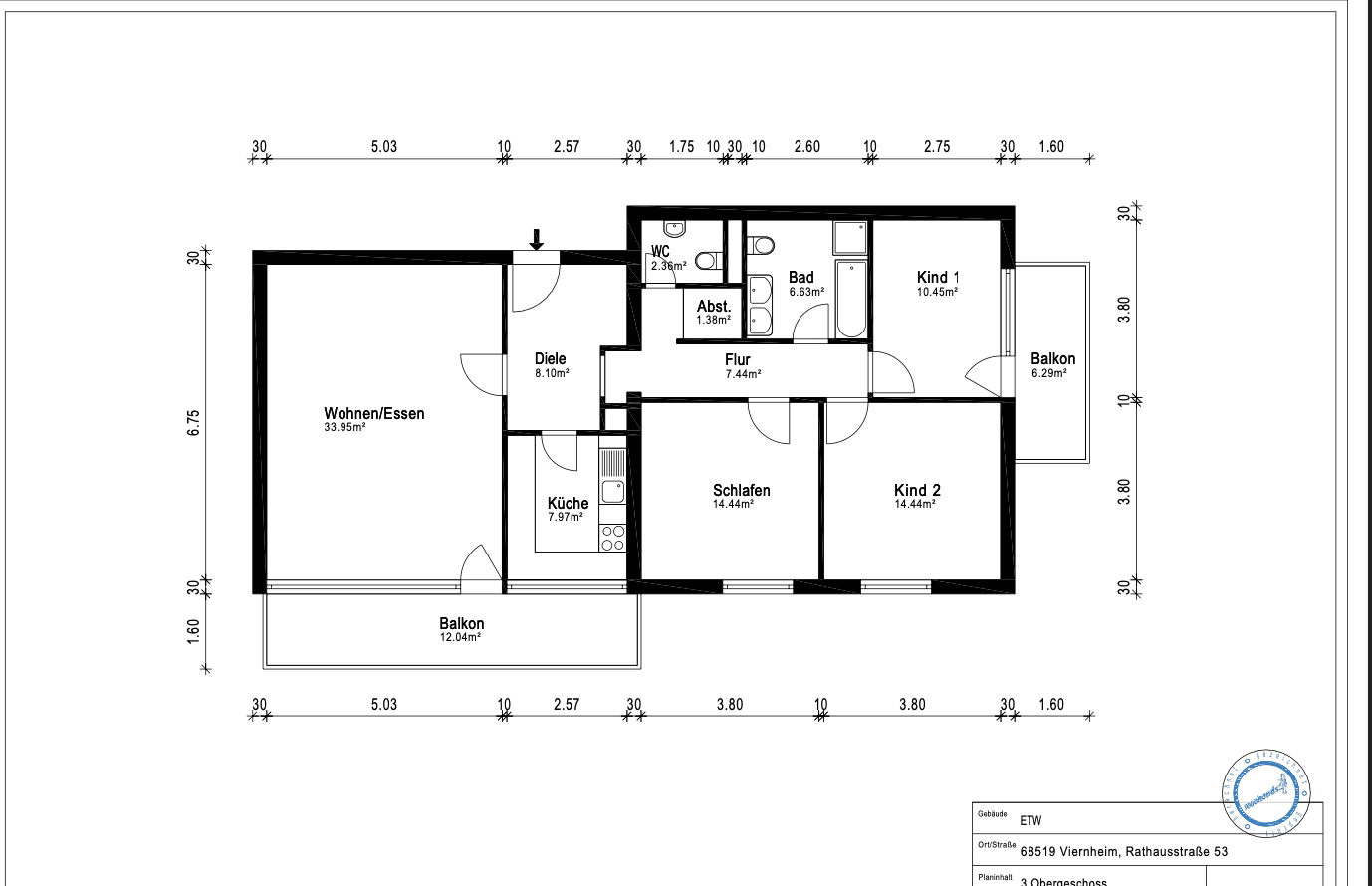 Predaj bytu 4-izbový 117 m², Viernheim, Hesensko Predaj bytu 4-izbový 117 m², Viernheim, Hesensko
