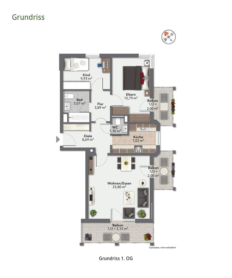 Predaj bytu 3-izbový 82 m², Stieglitzweg 2, München, Bavorsko Predaj bytu 3-izbový 82 m², Stieglitzweg 2, München, Bavorsko