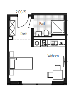 Prenájom bytu 1-izbový 26 m², Steinbühler Straße 4-6, Nürnberg, Bavorsko Prenájom bytu 1-izbový 26 m², Steinbühler Straße 4-6, Nürnberg, Bavorsko