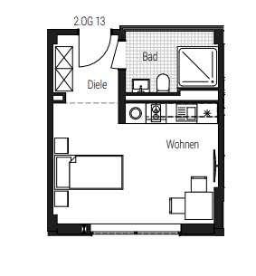 Prenájom bytu 1-izbový 26 m², Steinbühler Straße 4-6, Nürnberg, Bavorsko Prenájom bytu 1-izbový 26 m², Steinbühler Straße 4-6, Nürnberg, Bavorsko