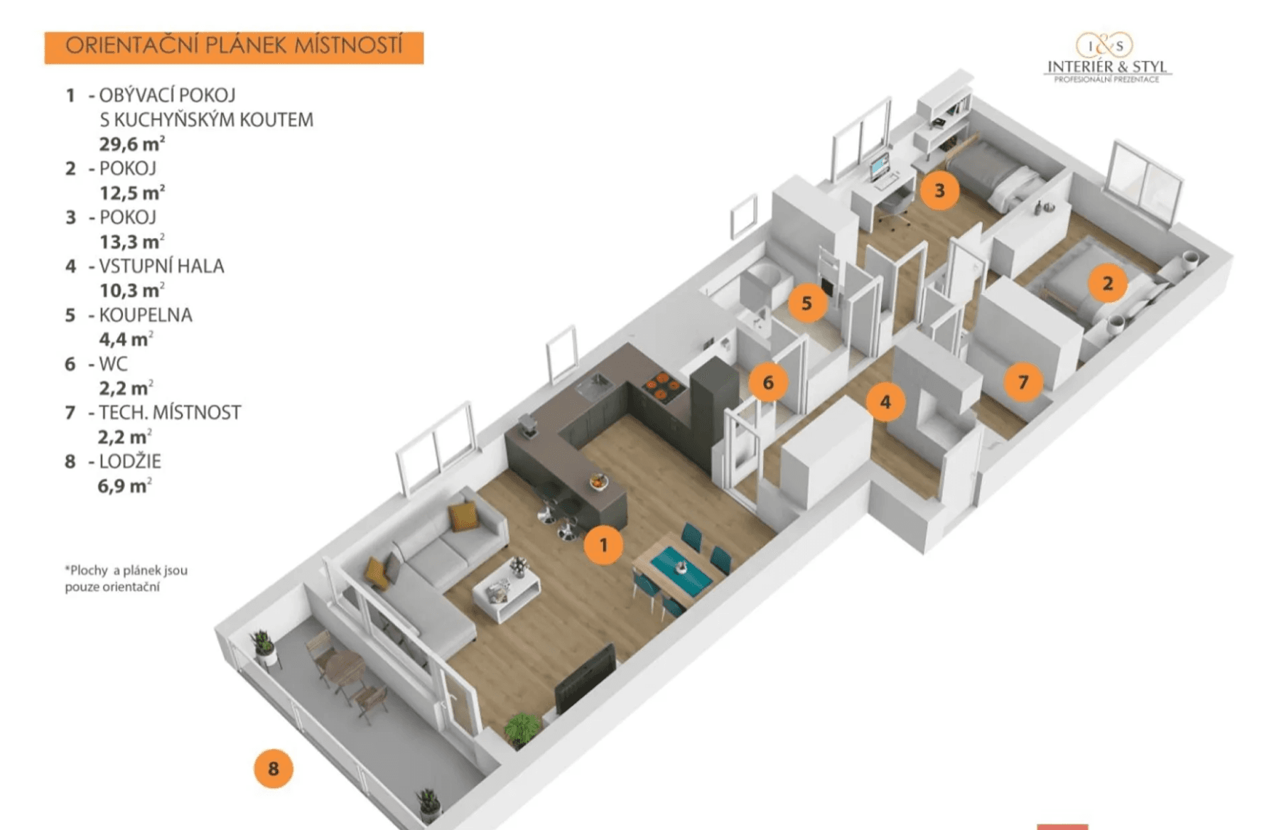 Prenájom bytu 3-izbový 79 m², Waltariho, Praha, Praha Prenájom bytu 3-izbový 79 m², Waltariho, Praha, Praha