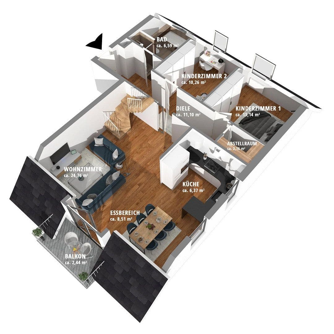 Predaj bytu 4-izbový 122 m², Hirschaid, Bavorsko Predaj bytu 4-izbový 122 m², Hirschaid, Bavorsko