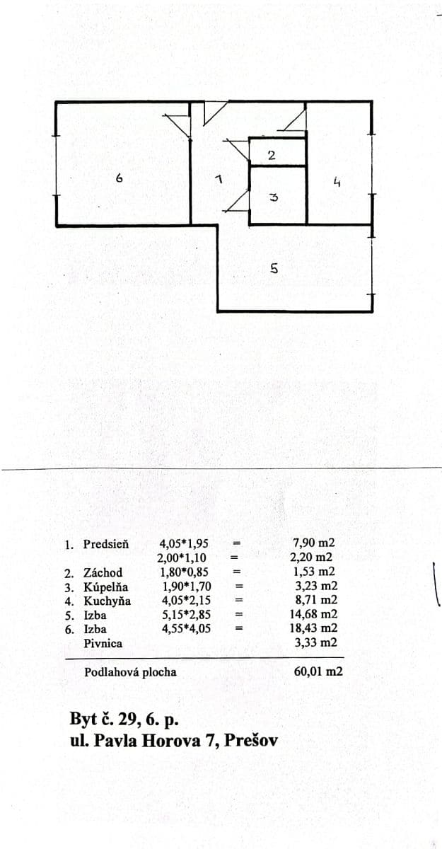Predaj bytu 2-izbový 60 m², Pavla Horova, Prešov, Prešovský kraj Predaj bytu 2-izbový 60 m², Pavla Horova, Prešov, Prešovský kraj