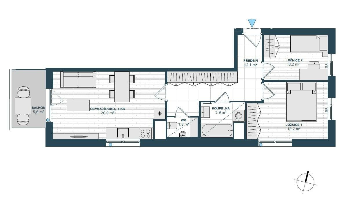 Prenájom bytu 3-izbový 67 m², Milánská, Praha, Praha Prenájom bytu 3-izbový 67 m², Milánská, Praha, Praha