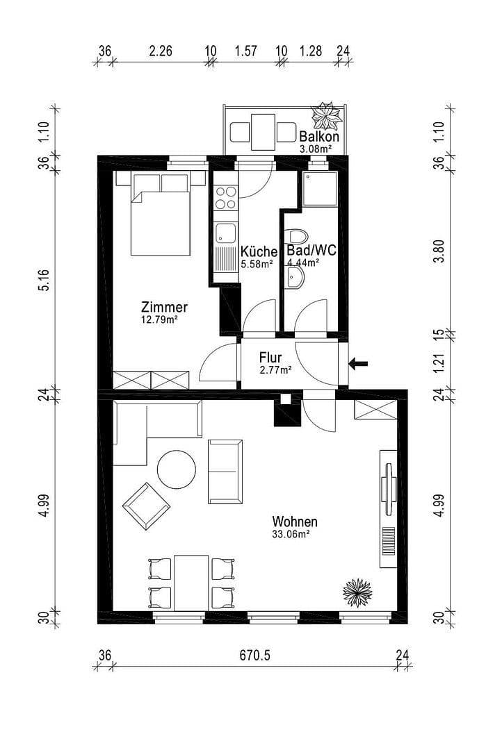Predaj bytu 2-izbový 61 m², Nürnberg, Bavorsko Predaj bytu 2-izbový 61 m², Nürnberg, Bavorsko