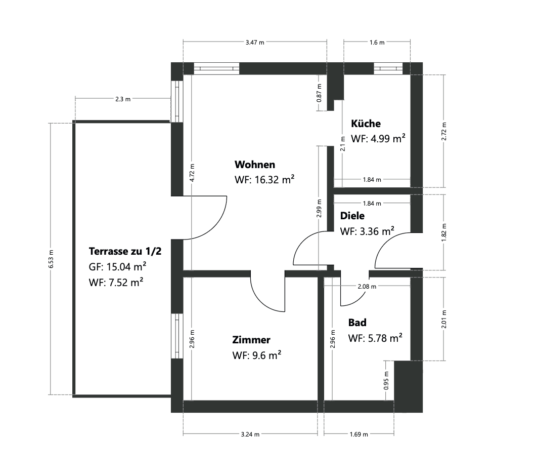 Prenájom bytu 2-izbový 48 m², Isarstrasse 6, Freising, Bavorsko Prenájom bytu 2-izbový 48 m², Isarstrasse 6, Freising, Bavorsko