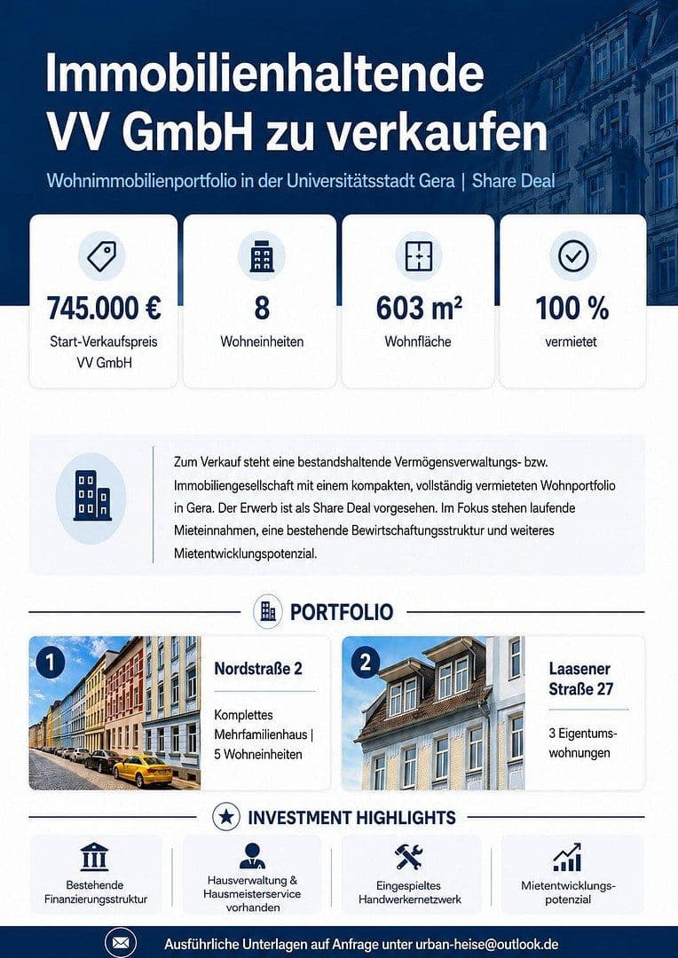Predaj domu 603 m², pozemek 463 m², Nordstraße 2, Gera, Durínsko Predaj domu 603 m², pozemek 463 m², Nordstraße 2, Gera, Durínsko