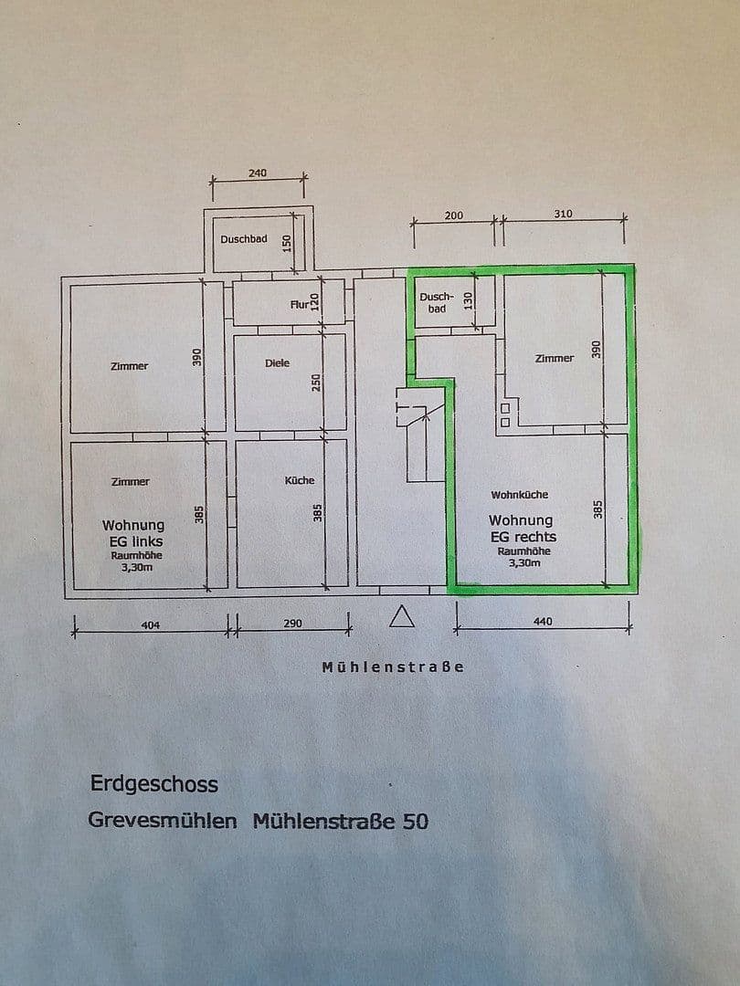 Prenájom bytu 2-izbový 34 m², Mühlenstraße 50, Grevesmühlen, Meklenbursko-Predpomoransko Prenájom bytu 2-izbový 34 m², Mühlenstraße 50, Grevesmühlen, Meklenbursko-Predpomoransko