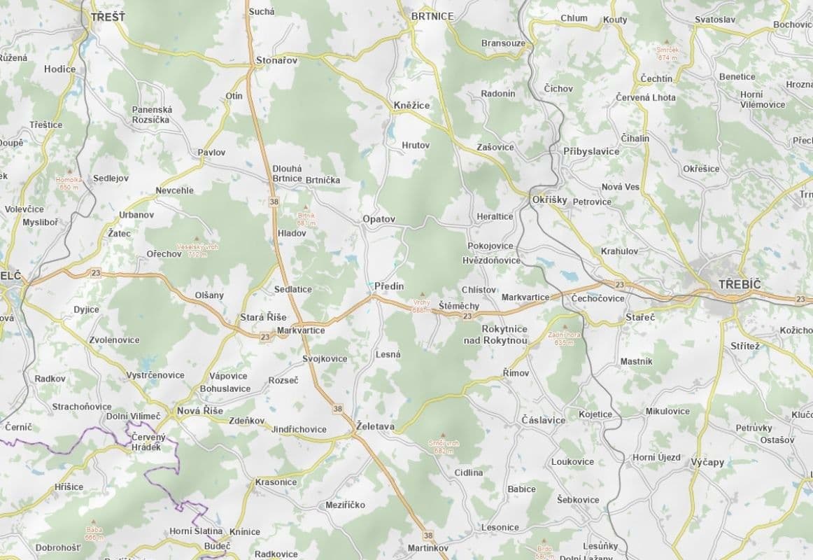 Predaj pozemku 6.293 m², Předín, Kraj Vysočina Predaj pozemku 6.293 m², Předín, Kraj Vysočina