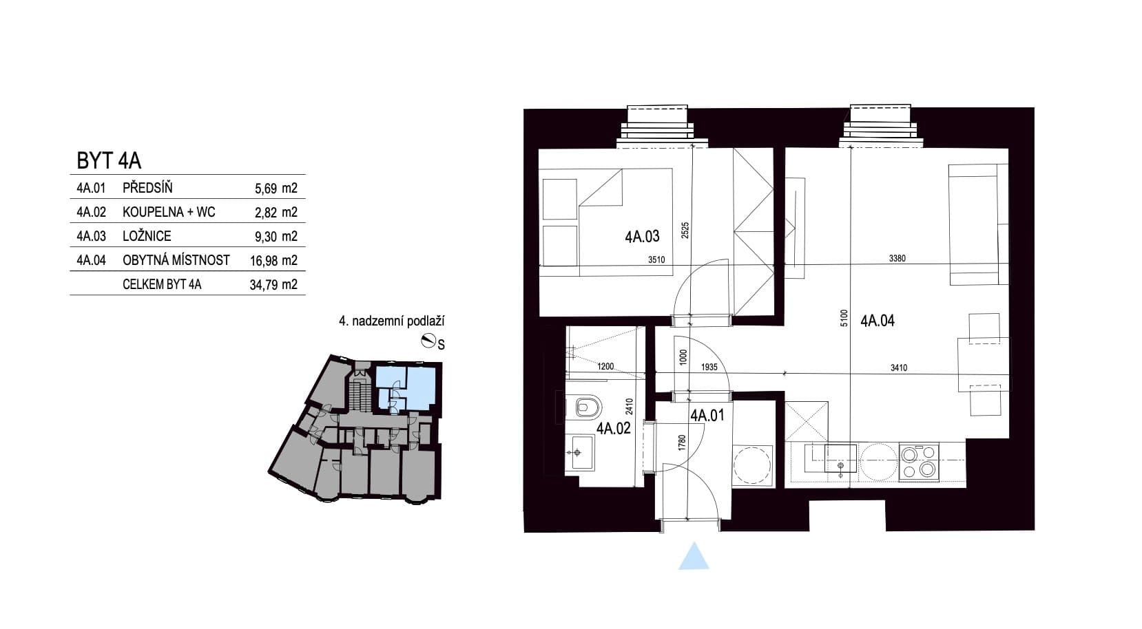 Prenájom bytu 2-izbový 35 m², Na Zámecké, Praha, Praha Prenájom bytu 2-izbový 35 m², Na Zámecké, Praha, Praha