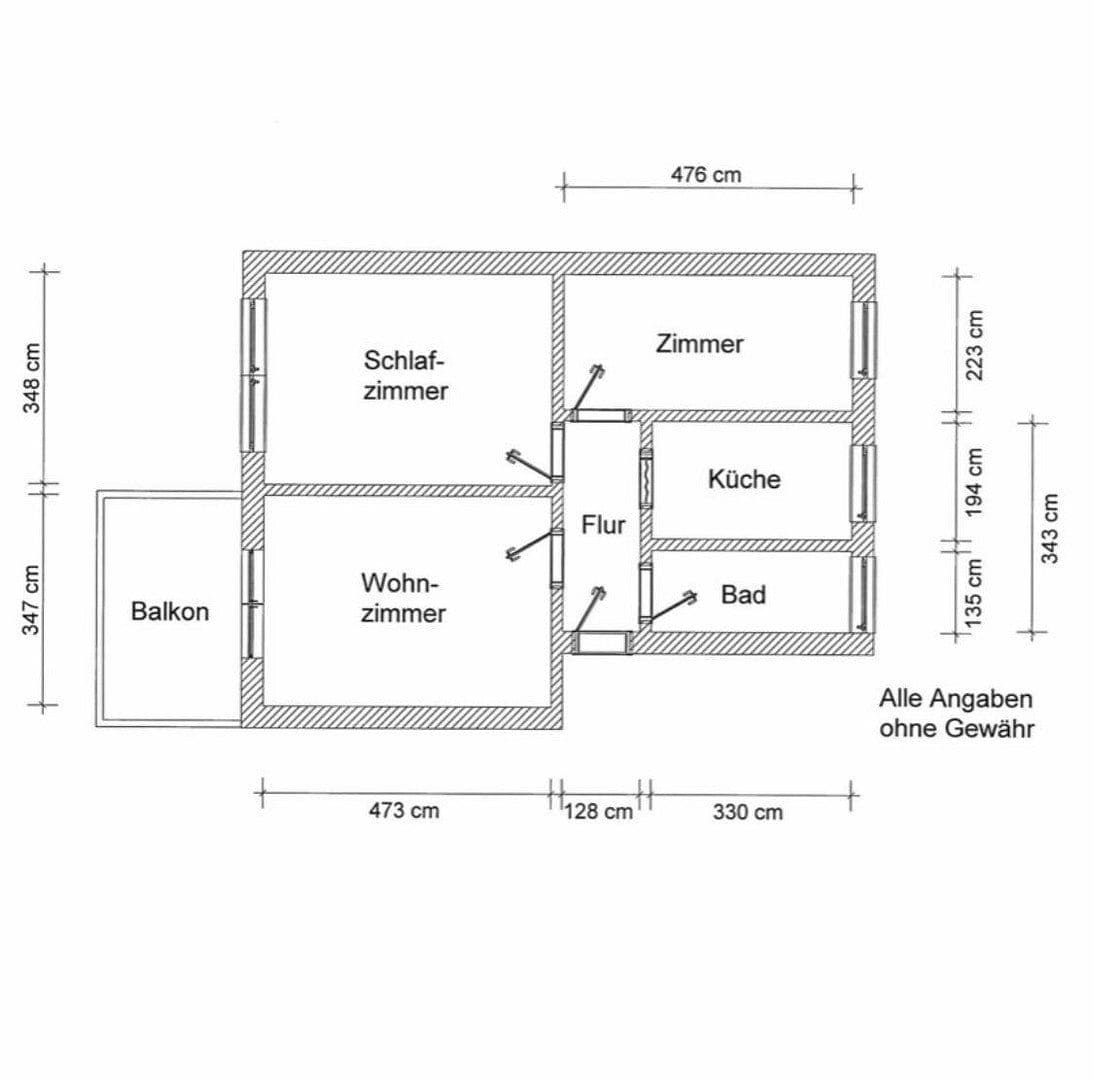 Prenájom bytu 3-izbový 62 m², Straße der DSF 32, Güstrow, Meklenbursko-Predpomoransko Prenájom bytu 3-izbový 62 m², Straße der DSF 32, Güstrow, Meklenbursko-Predpomoransko