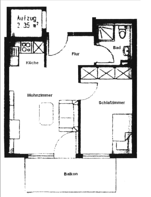 Prenájom bytu 2-izbový 42 m², Wieprechtstraße 63, Plavno, Sasko Prenájom bytu 2-izbový 42 m², Wieprechtstraße 63, Plavno, Sasko