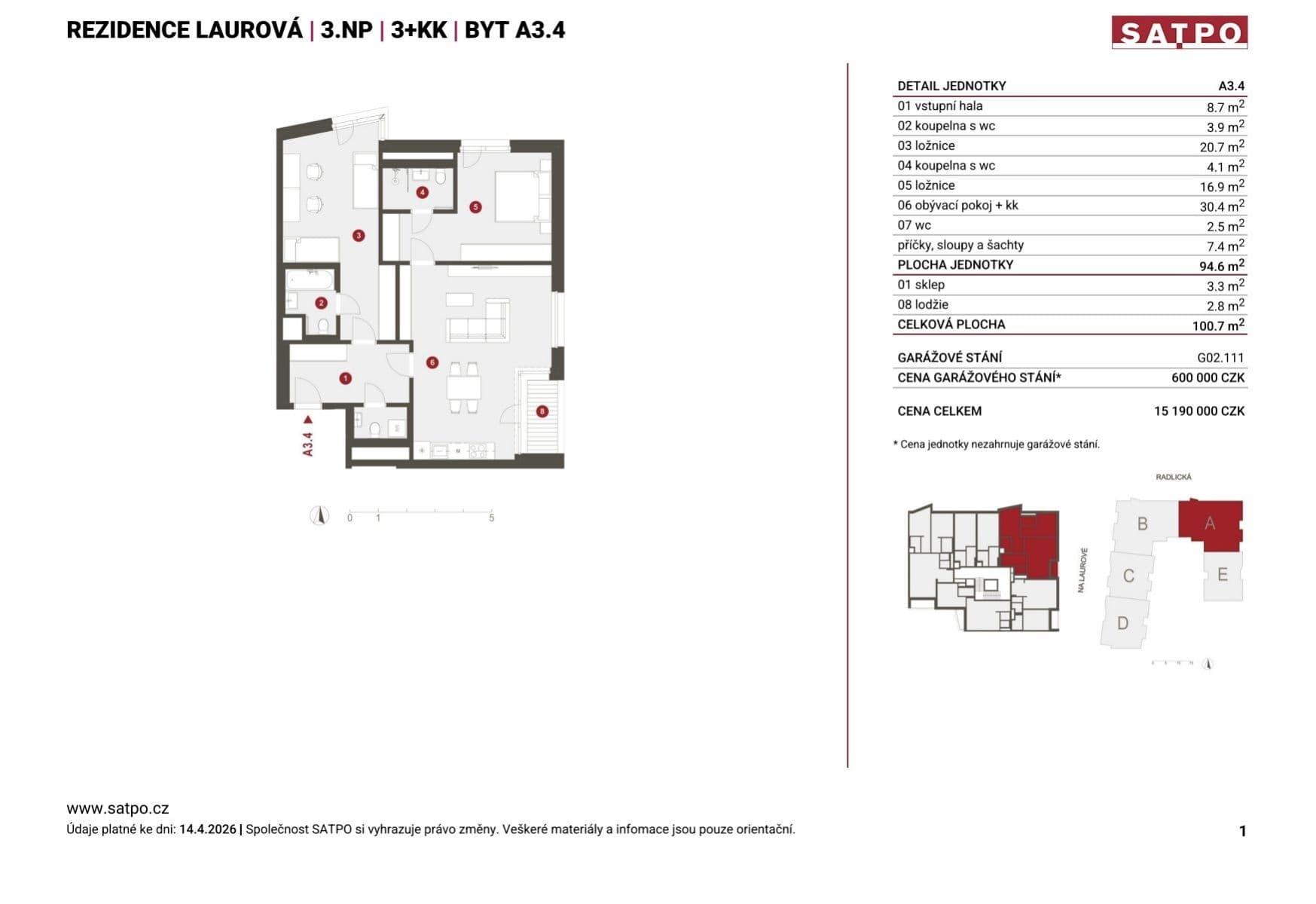 Predaj bytu 3-izbový 95 m², Na Laurové, Praha, Praha Predaj bytu 3-izbový 95 m², Na Laurové, Praha, Praha