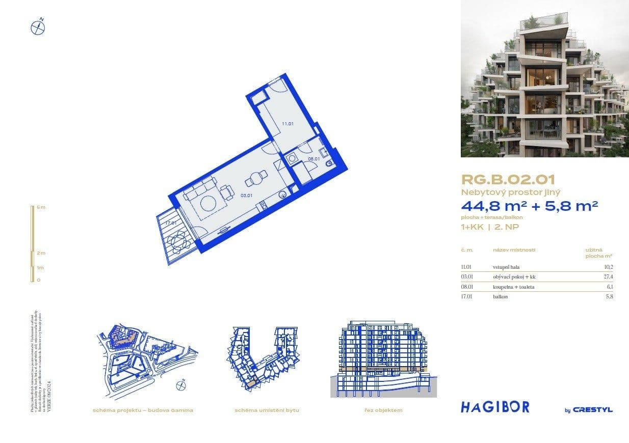 Prenájom bytu 1-izbový 45 m², Ramonova, Praha, Praha Prenájom bytu 1-izbový 45 m², Ramonova, Praha, Praha