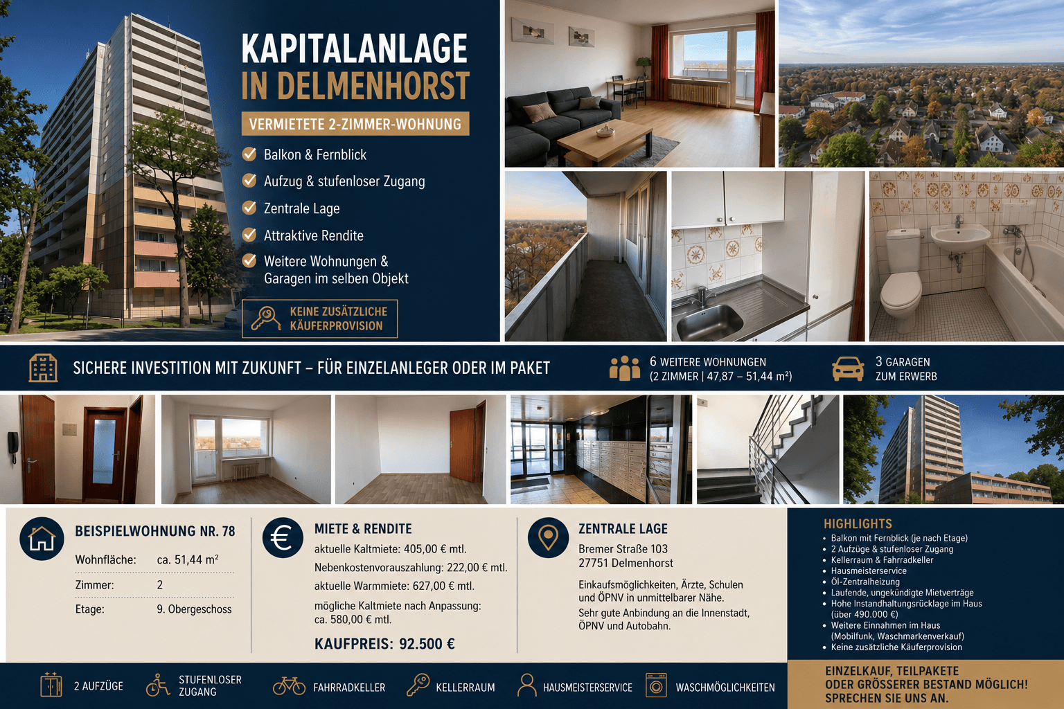 Predaj bytu 2-izbový 52 m², Bremer Str. 103, Delmenhorst, Dolné Sasko Predaj bytu 2-izbový 52 m², Bremer Str. 103, Delmenhorst, Dolné Sasko