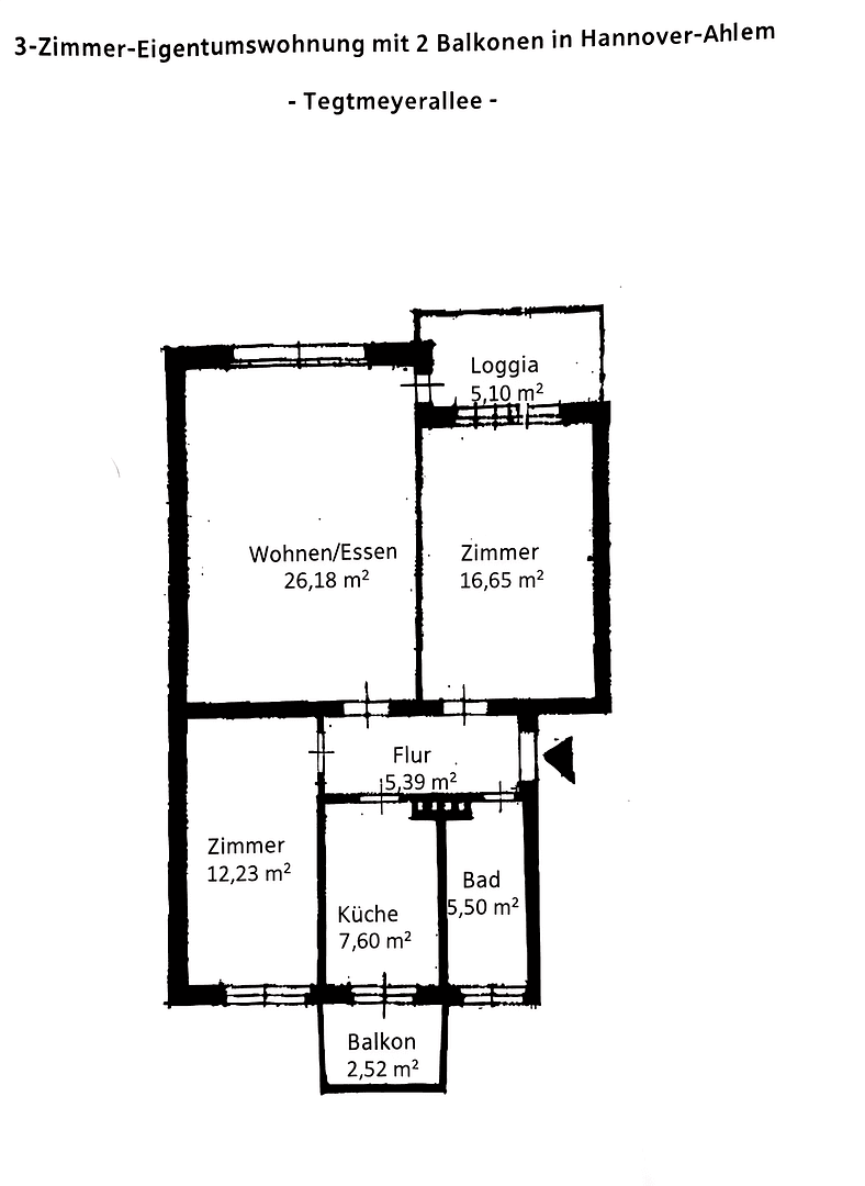Predaj bytu 3-izbový 74 m², Hannover, Dolné Sasko Predaj bytu 3-izbový 74 m², Hannover, Dolné Sasko