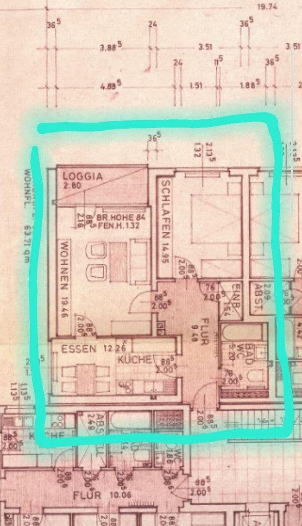 Prenájom bytu 2-izbový 64 m², Aschaffenburg, Bavorsko Prenájom bytu 2-izbový 64 m², Aschaffenburg, Bavorsko