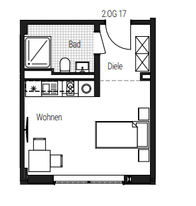 Prenájom bytu 1-izbový 26 m², Steinbühler Straße 4-6, Nürnberg, Bavorsko Prenájom bytu 1-izbový 26 m², Steinbühler Straße 4-6, Nürnberg, Bavorsko