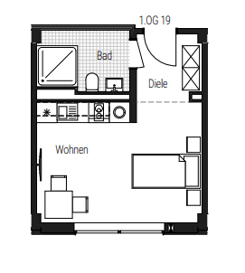 Prenájom bytu 1-izbový 26 m², Steinbühler Straße 4-6, Nürnberg, Bavorsko Prenájom bytu 1-izbový 26 m², Steinbühler Straße 4-6, Nürnberg, Bavorsko