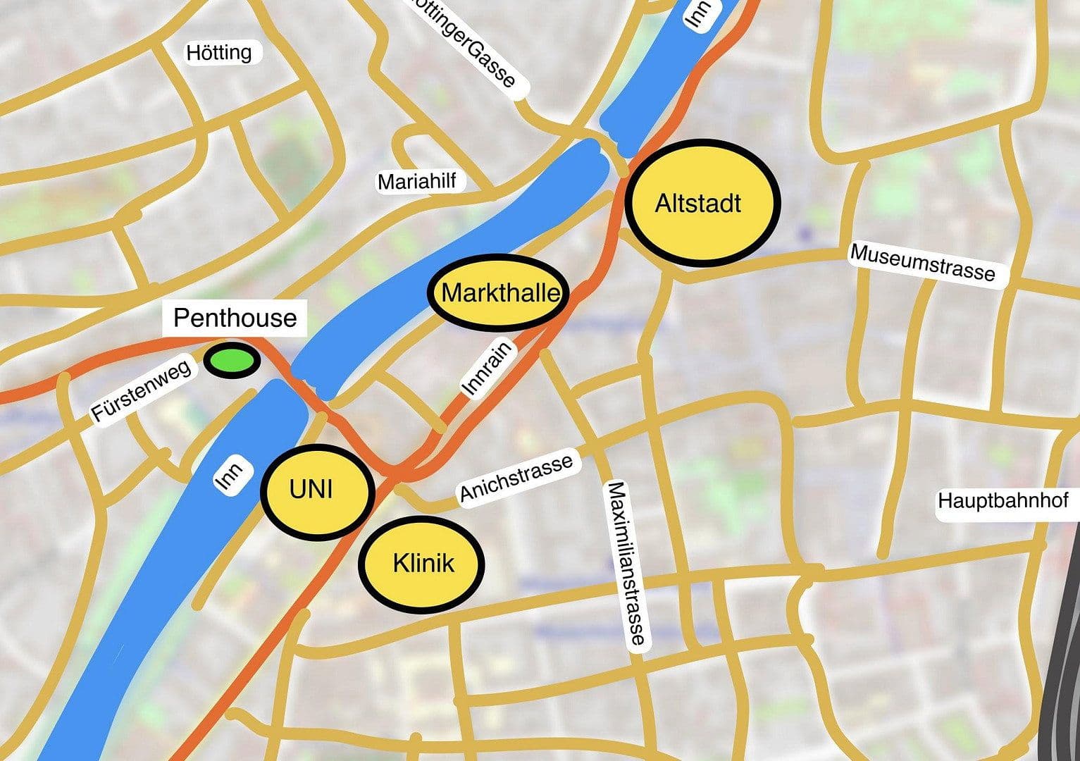 Prenájom bytu 3-izbový 77 m², Fürstenweg 5, Innsbruck, Tirolsko Prenájom bytu 3-izbový 77 m², Fürstenweg 5, Innsbruck, Tirolsko