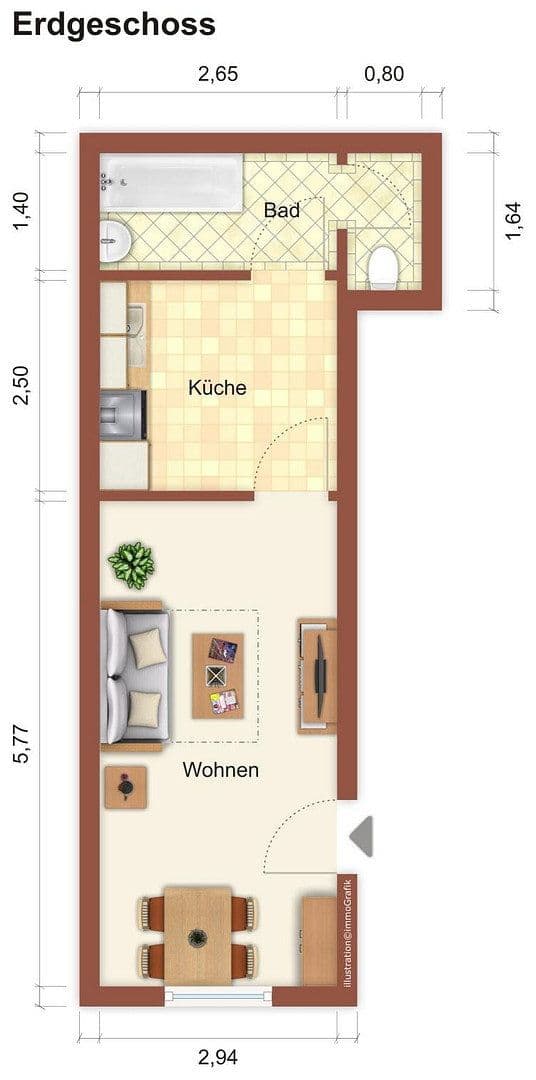 Prenájom bytu 1-izbový 30 m², Nahestraße 18, Bad Kreuznach, Porýnie-Falcko Prenájom bytu 1-izbový 30 m², Nahestraße 18, Bad Kreuznach, Porýnie-Falcko