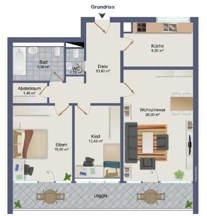 Prenájom bytu 3-izbový 89 m², Feldbergstr. 16, Heusenstamm, Hesensko Prenájom bytu 3-izbový 89 m², Feldbergstr. 16, Heusenstamm, Hesensko