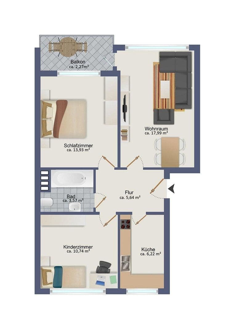 Predaj bytu 3-izbový 60 m², Hamburg, Hamburg Predaj bytu 3-izbový 60 m², Hamburg, Hamburg