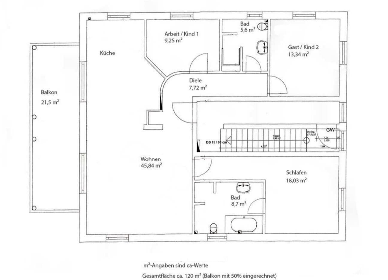 Prenájom bytu 4-izbový 120 m², Ingolstadt, Bavorsko Prenájom bytu 4-izbový 120 m², Ingolstadt, Bavorsko
