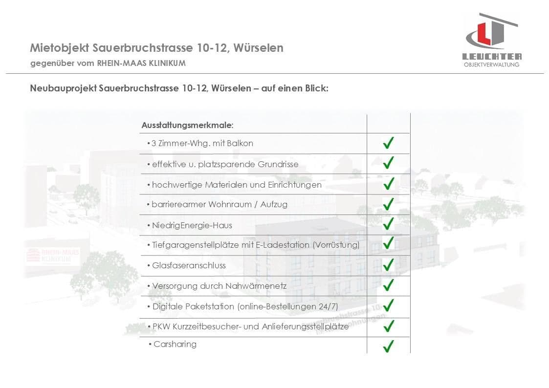 Prenájom bytu 3-izbový 71 m², Sauerbruchstraße 10-12, Würselen, Severné Porýnie - Westfálsko Prenájom bytu 3-izbový 71 m², Sauerbruchstraße 10-12, Würselen, Severné Porýnie - Westfálsko