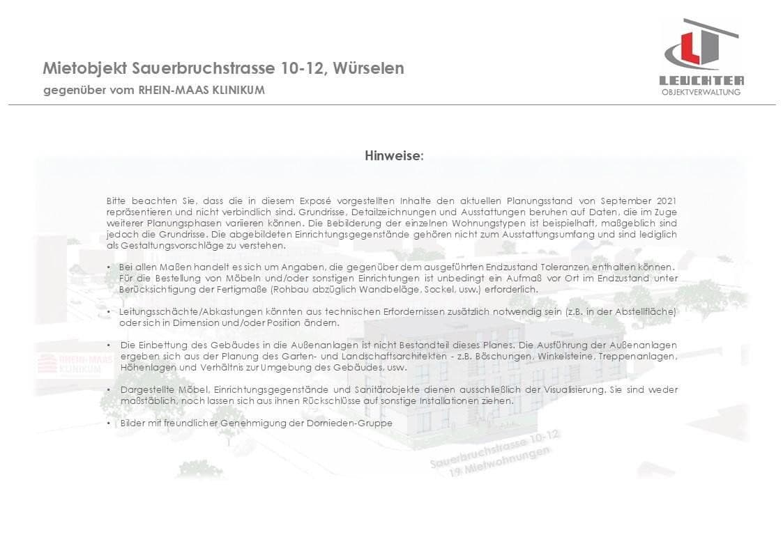 Prenájom bytu 3-izbový 71 m², Sauerbruchstraße 10-12, Würselen, Severné Porýnie - Westfálsko Prenájom bytu 3-izbový 71 m², Sauerbruchstraße 10-12, Würselen, Severné Porýnie - Westfálsko