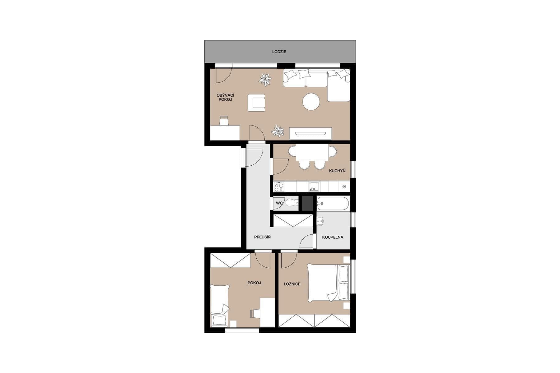 Predaj bytu 3-izbový 73 m², Břežany II, Středočeský kraj Predaj bytu 3-izbový 73 m², Břežany II, Středočeský kraj