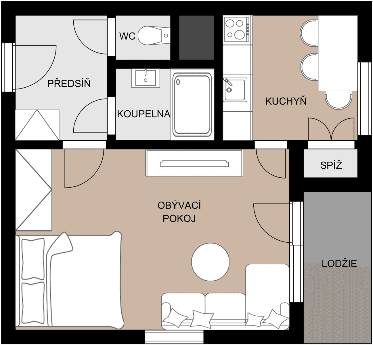 Predaj bytu 1-izbový 34 m², Trytova, Praha, Praha Predaj bytu 1-izbový 34 m², Trytova, Praha, Praha