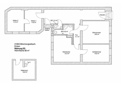 Prenájom bytu 4-izbový 88 m², Mönchengladbach, Severné Porýnie - Westfálsko Prenájom bytu 4-izbový 88 m², Mönchengladbach, Severné Porýnie - Westfálsko