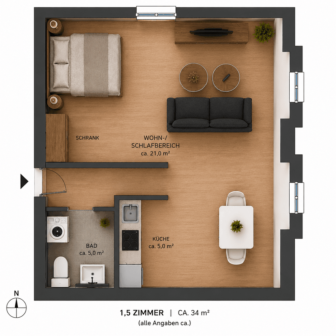 Prenájom bytu 1-izbový 34 m², Leipziger Str. 2b, Markranstädt, Sasko Prenájom bytu 1-izbový 34 m², Leipziger Str. 2b, Markranstädt, Sasko