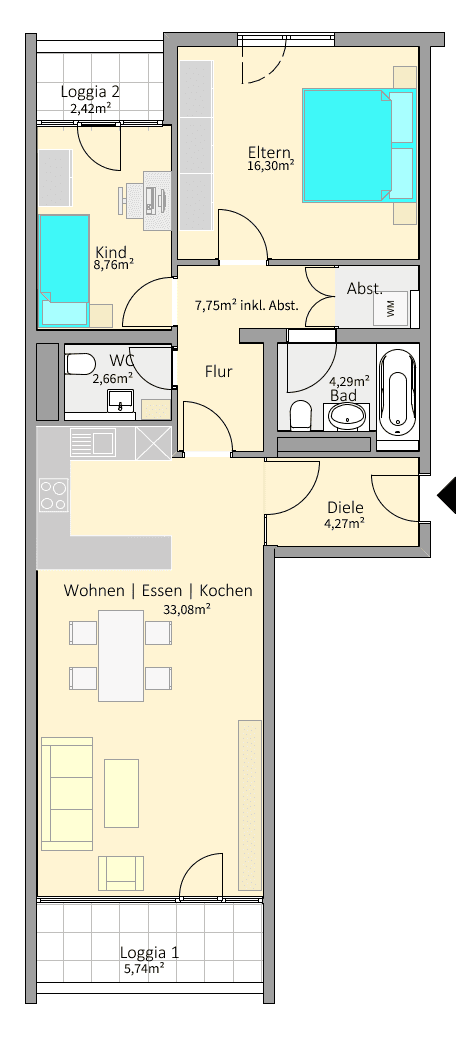 Predaj bytu 3-izbový 82 m², München, Bavorsko Predaj bytu 3-izbový 82 m², München, Bavorsko