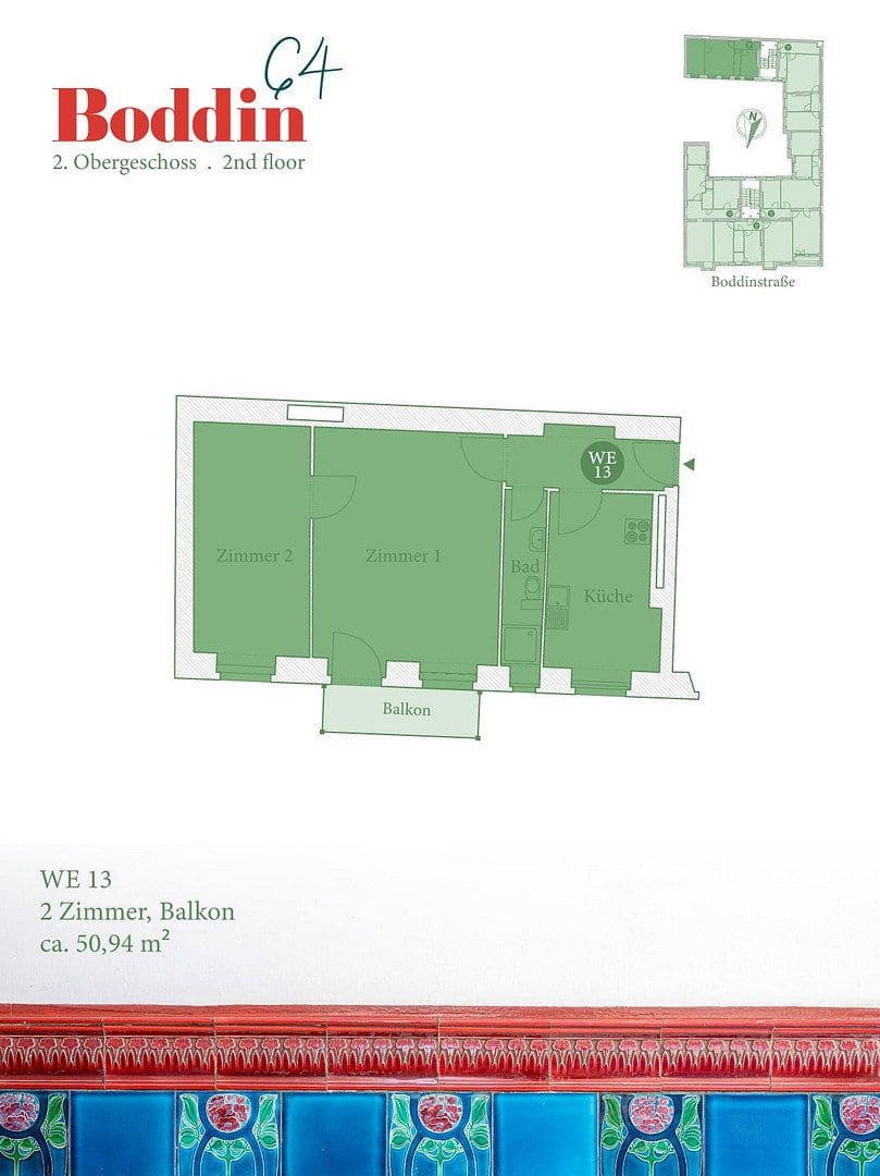 Predaj bytu 2-izbový 51 m², Boddinstraße 64, Berlin, Berlín Predaj bytu 2-izbový 51 m², Boddinstraße 64, Berlin, Berlín