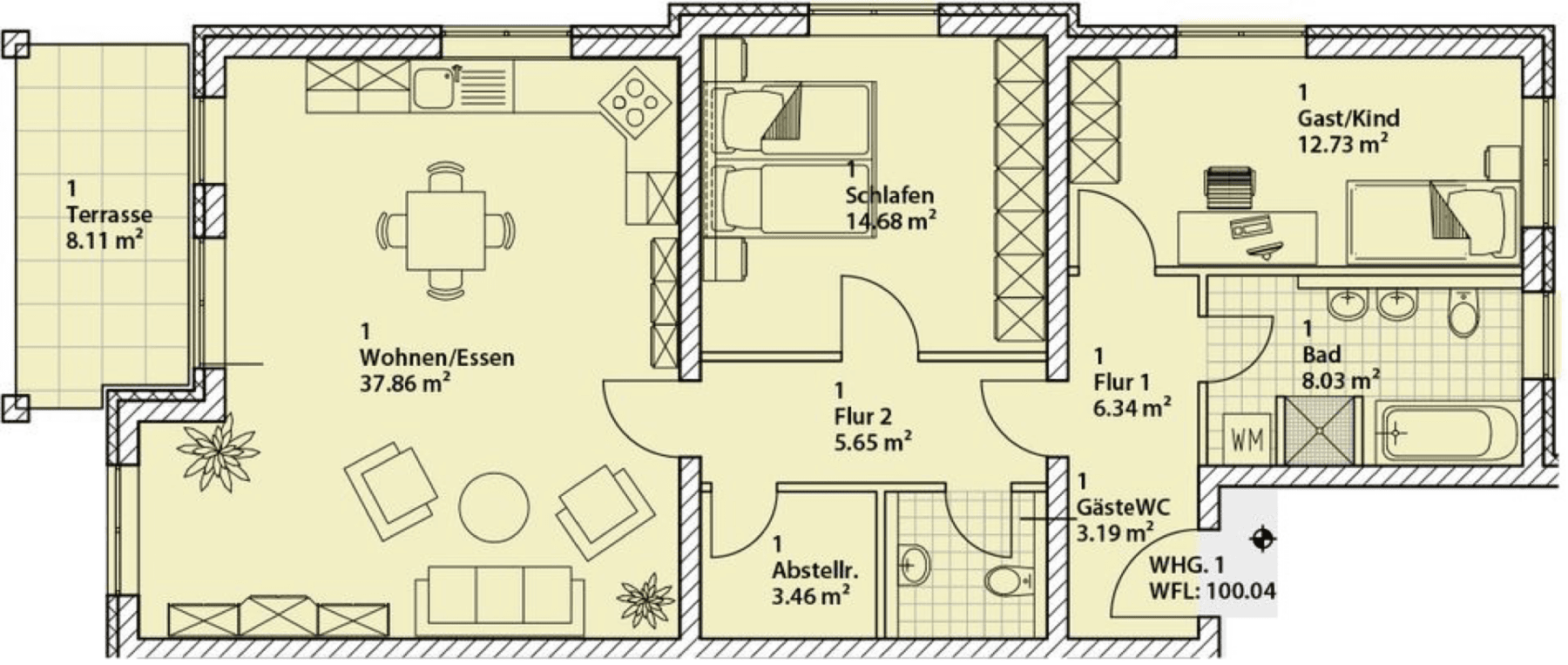 Prenájom bytu 3-izbový 100 m², Triglawstraße 14, Berlin, Berlín Prenájom bytu 3-izbový 100 m², Triglawstraße 14, Berlin, Berlín