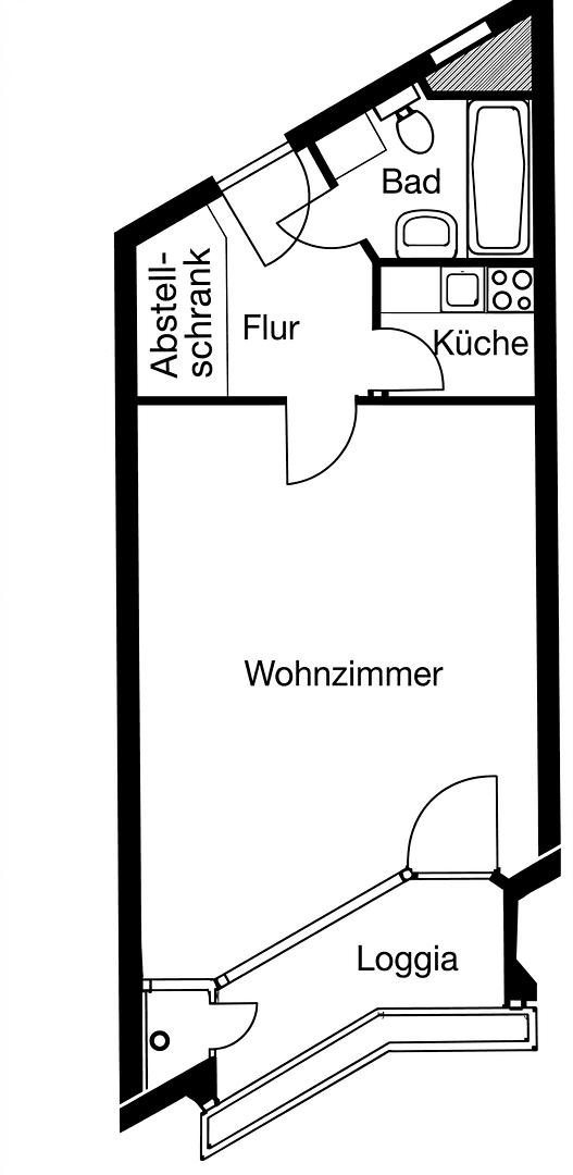 Prenájom bytu 1-izbový 32 m², Collinistraße 5, Mannheim, Bádensko-Wurttembersko Prenájom bytu 1-izbový 32 m², Collinistraße 5, Mannheim, Bádensko-Wurttembersko