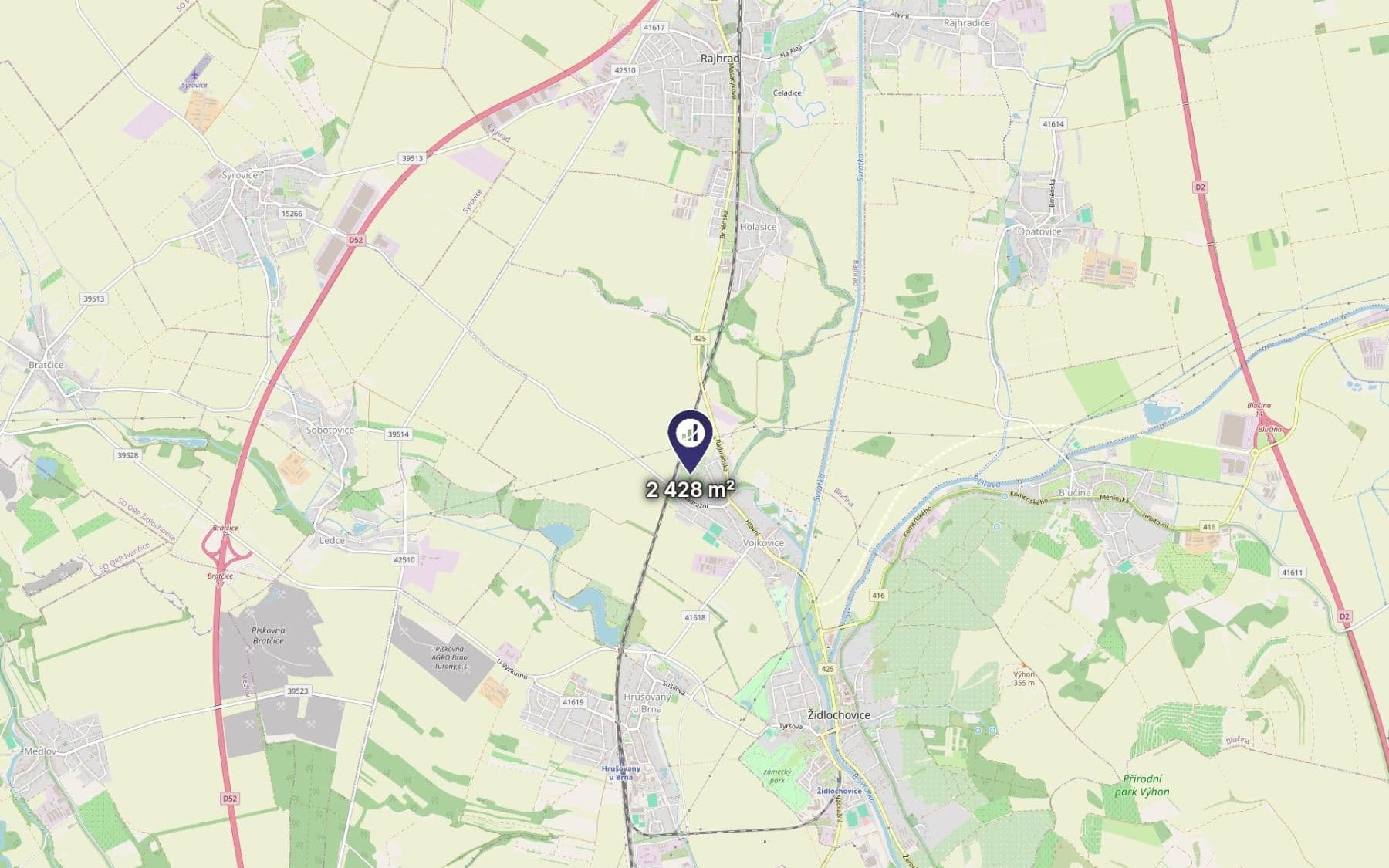 Predaj pozemku 2.428 m², Vojkovice, Jihomoravský kraj Predaj pozemku 2.428 m², Vojkovice, Jihomoravský kraj