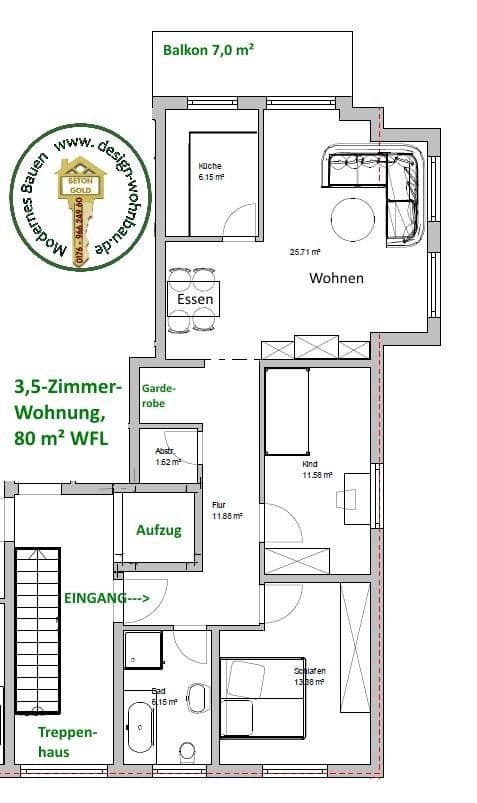 Prenájom bytu 3-izbový 80 m², Haller Ring 1, Bad Rappenau, Bádensko-Wurttembersko Prenájom bytu 3-izbový 80 m², Haller Ring 1, Bad Rappenau, Bádensko-Wurttembersko