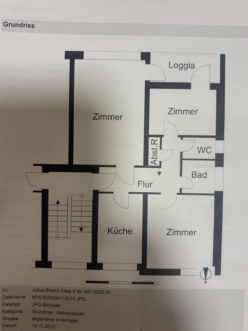 Prenájom bytu 3-izbový 64 m², Bremen, Brémy Prenájom bytu 3-izbový 64 m², Bremen, Brémy