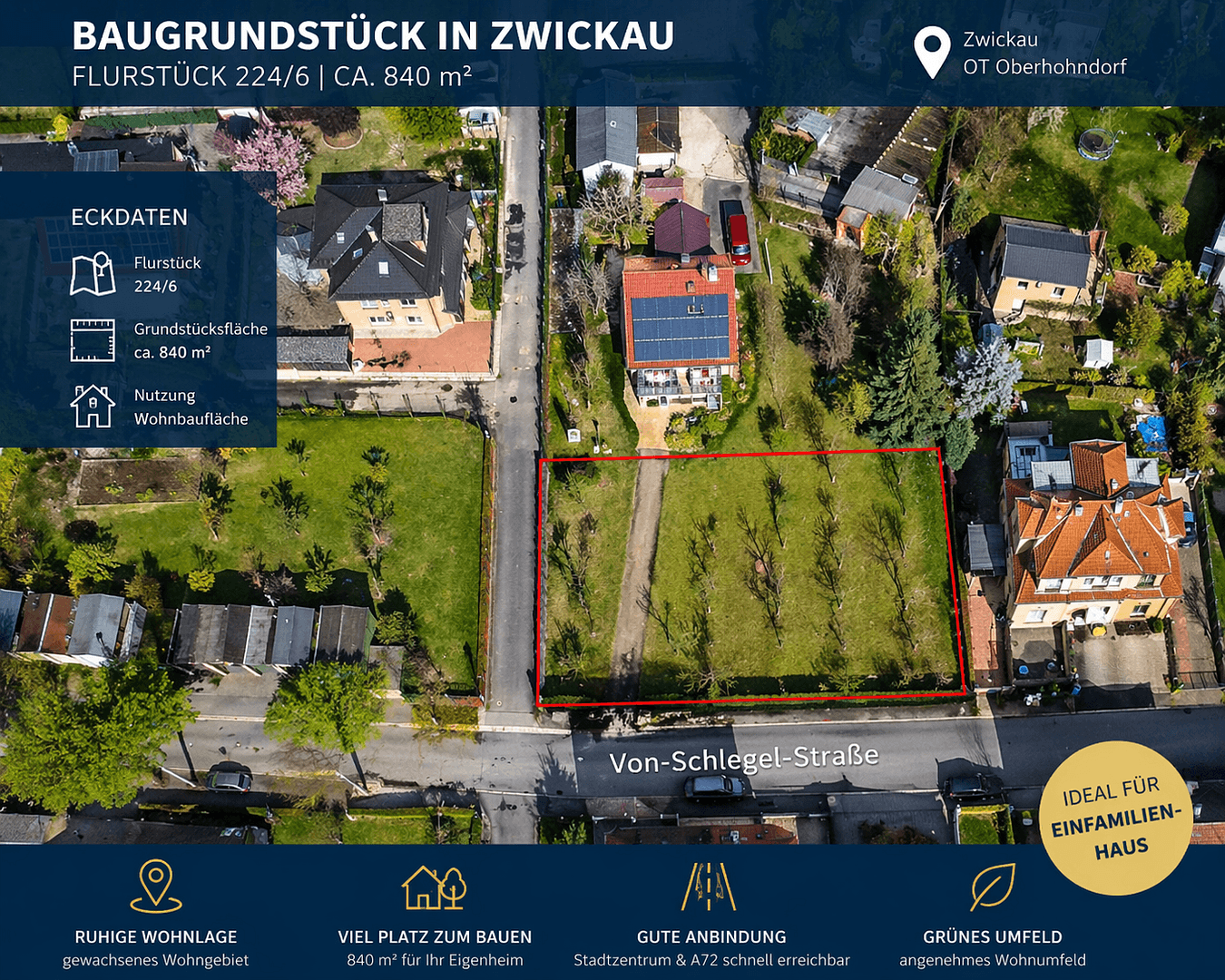 Predaj pozemku 840 m², Von-Schlegel-Straße 0, Zwickau, Sasko Predaj pozemku 840 m², Von-Schlegel-Straße 0, Zwickau, Sasko