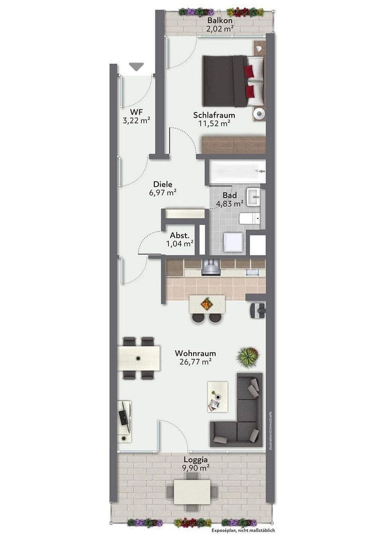 Prenájom bytu 2-izbový 60 m², Am Mühlengraben 24, Wolfsburg, Dolné Sasko Prenájom bytu 2-izbový 60 m², Am Mühlengraben 24, Wolfsburg, Dolné Sasko