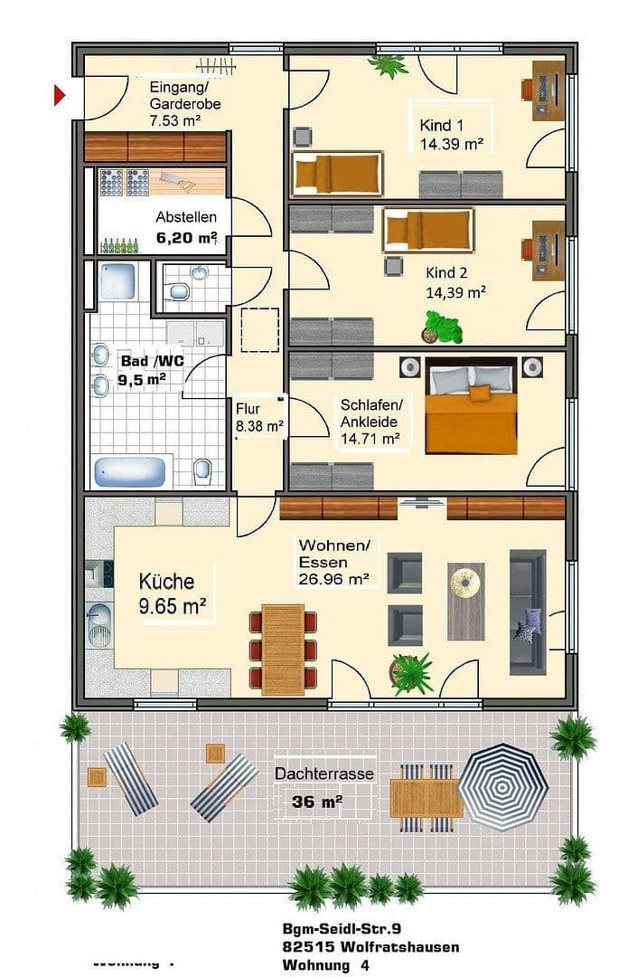 Prenájom bytu 4-izbový 121 m², Bgm-Seidl-Str.9, Wolfratshausen, Bavorsko Prenájom bytu 4-izbový 121 m², Bgm-Seidl-Str.9, Wolfratshausen, Bavorsko