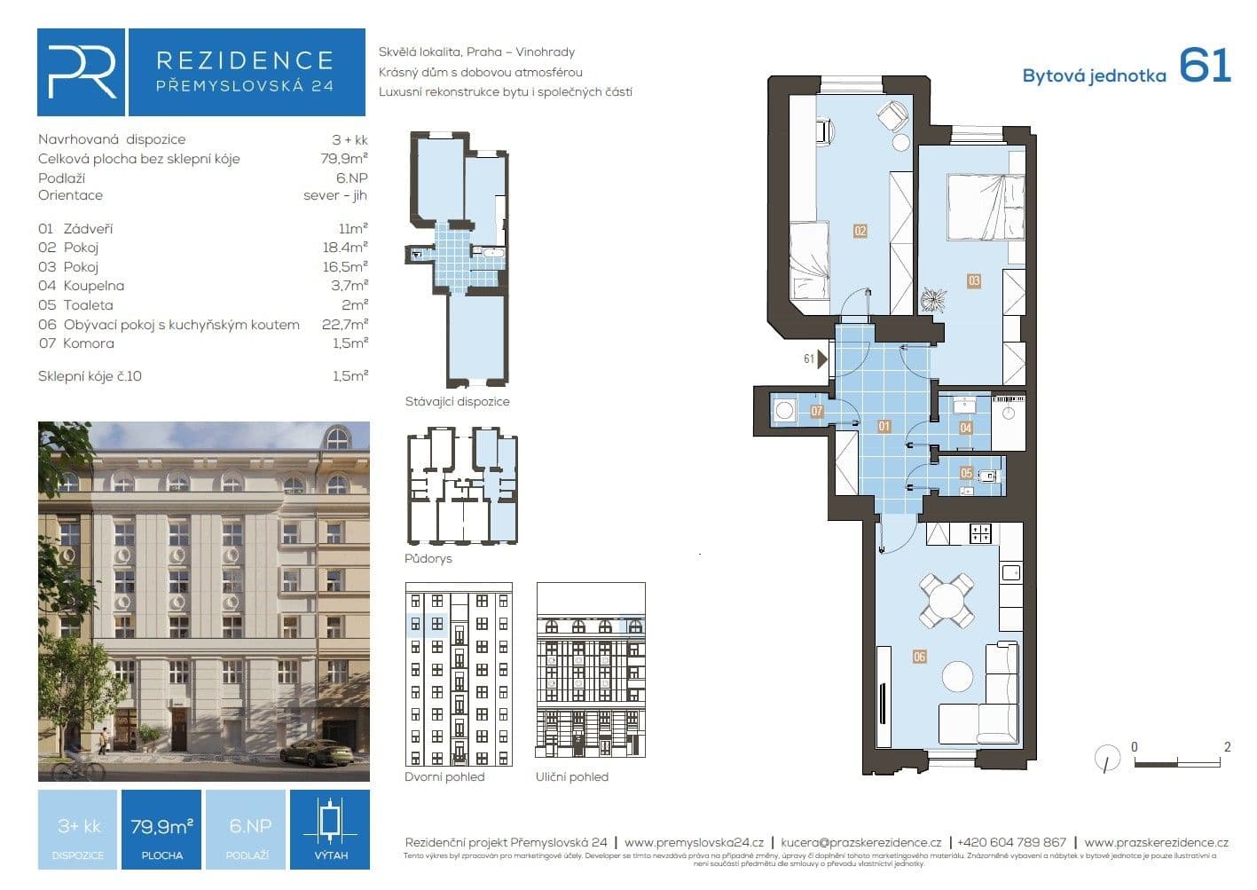 Predaj bytu 3-izbový 80 m², Přemyslovská, Praha, Praha Predaj bytu 3-izbový 80 m², Přemyslovská, Praha, Praha
