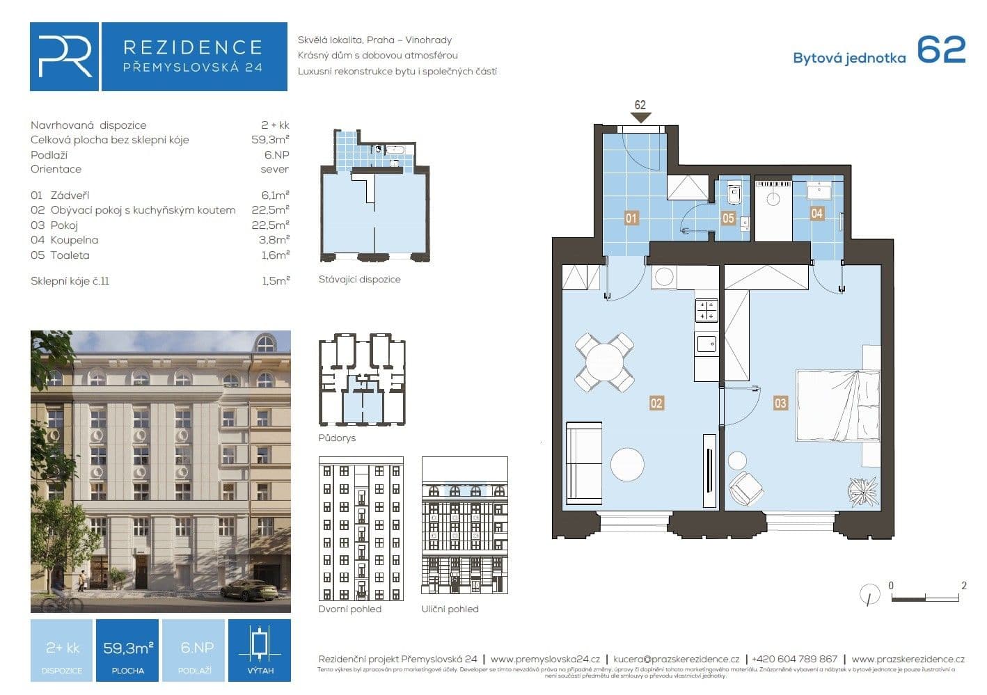 Predaj bytu 2-izbový 59 m², Přemyslovská, Praha, Praha Predaj bytu 2-izbový 59 m², Přemyslovská, Praha, Praha