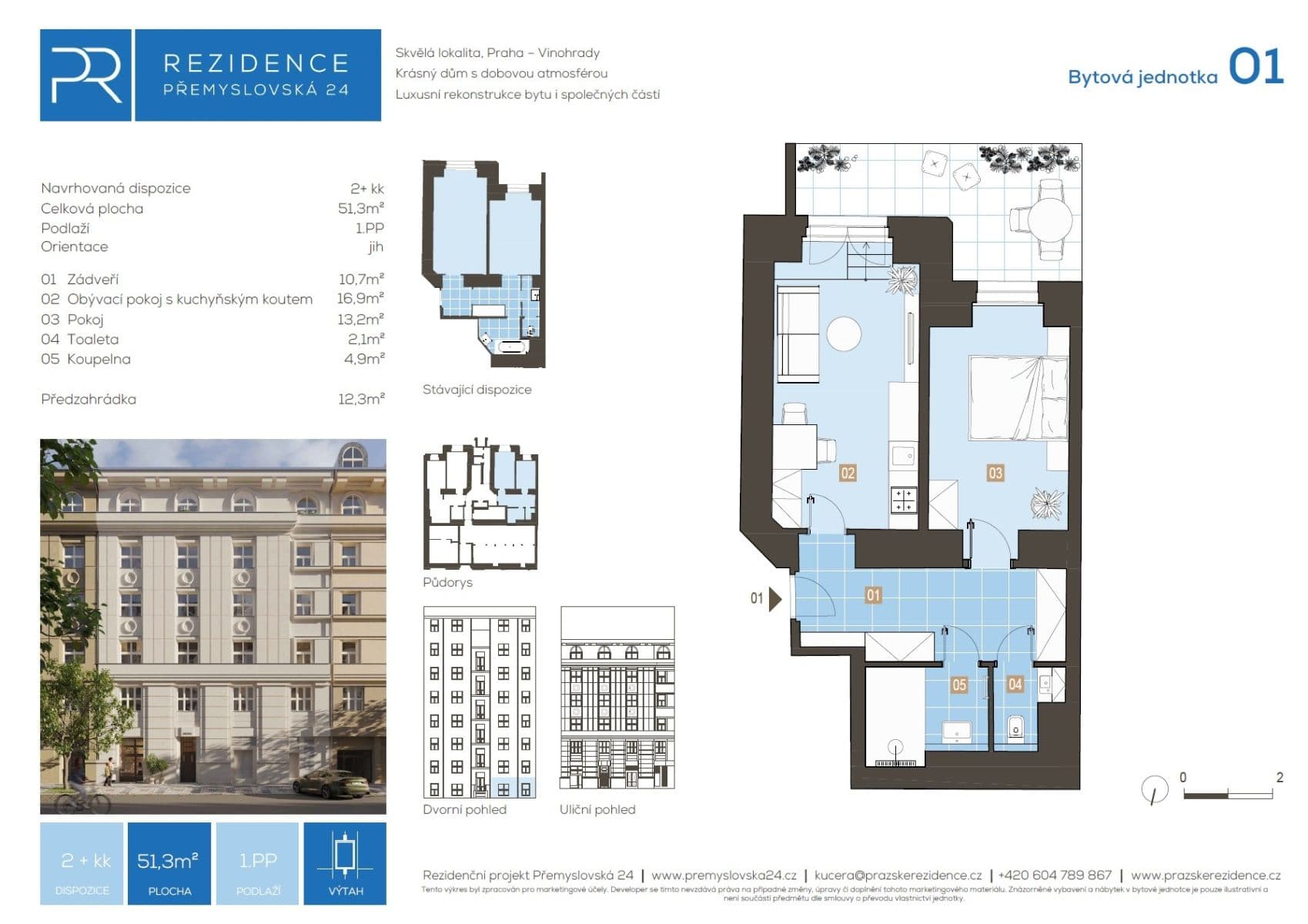 Predaj bytu 2-izbový 51 m², Přemyslovská, Praha, Praha Predaj bytu 2-izbový 51 m², Přemyslovská, Praha, Praha
