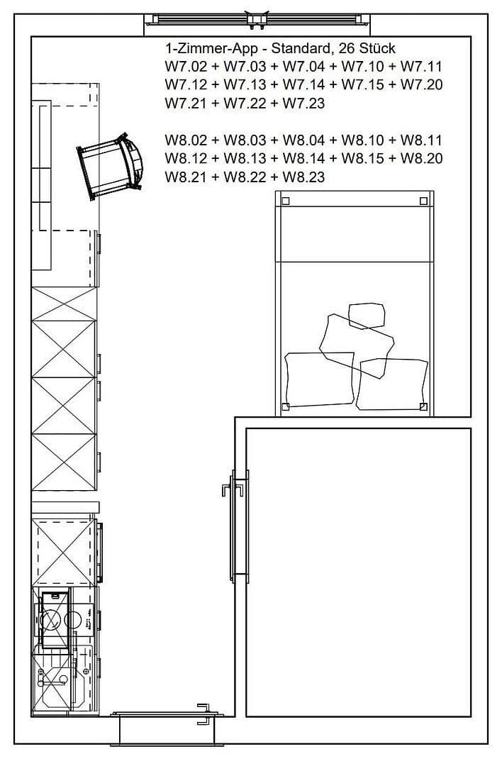Prenájom bytu 1-izbový 24 m², Berlin, Berlín Prenájom bytu 1-izbový 24 m², Berlin, Berlín