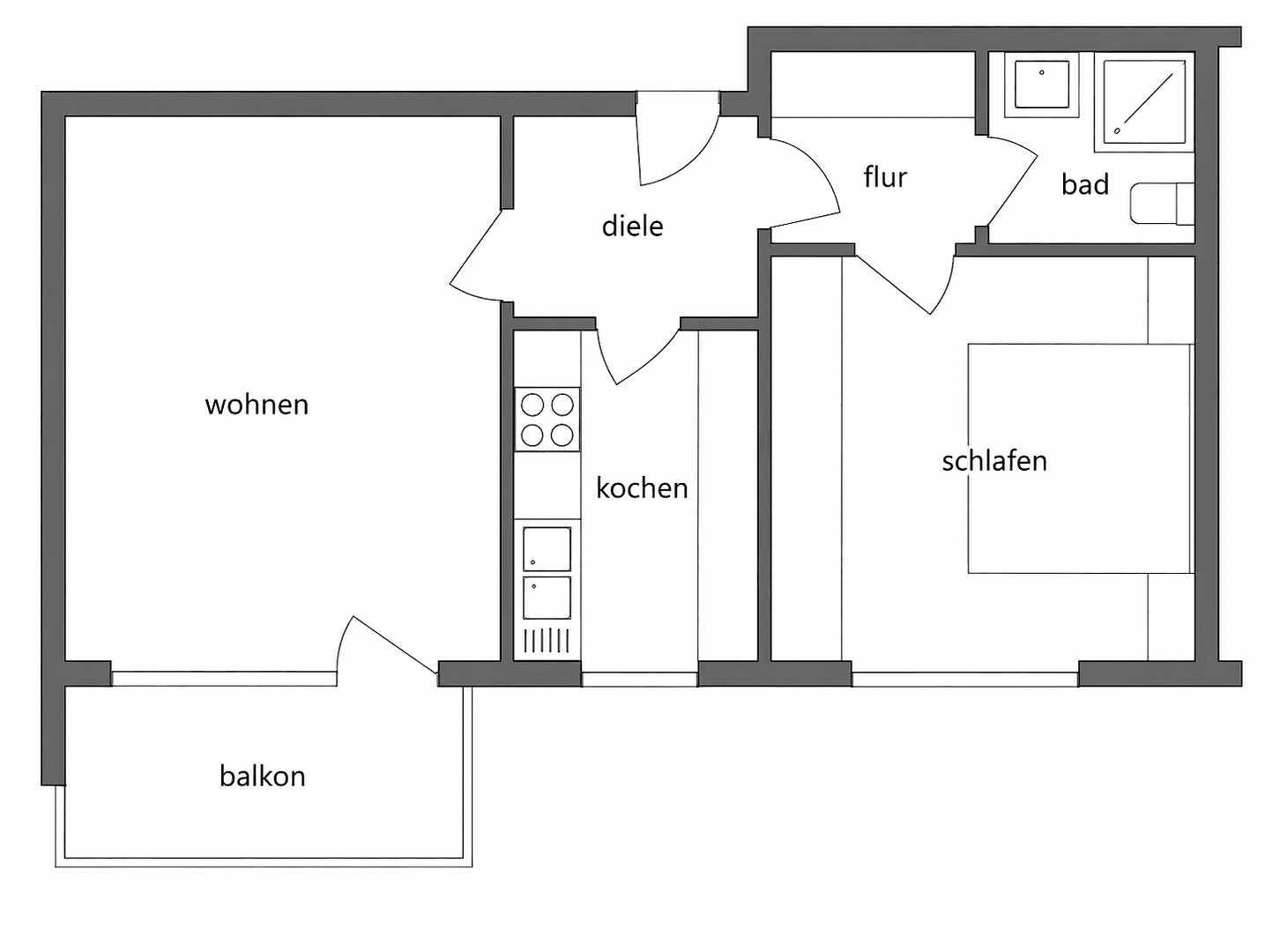 Prenájom bytu 2-izbový 53 m², Hanau, Hesensko Prenájom bytu 2-izbový 53 m², Hanau, Hesensko